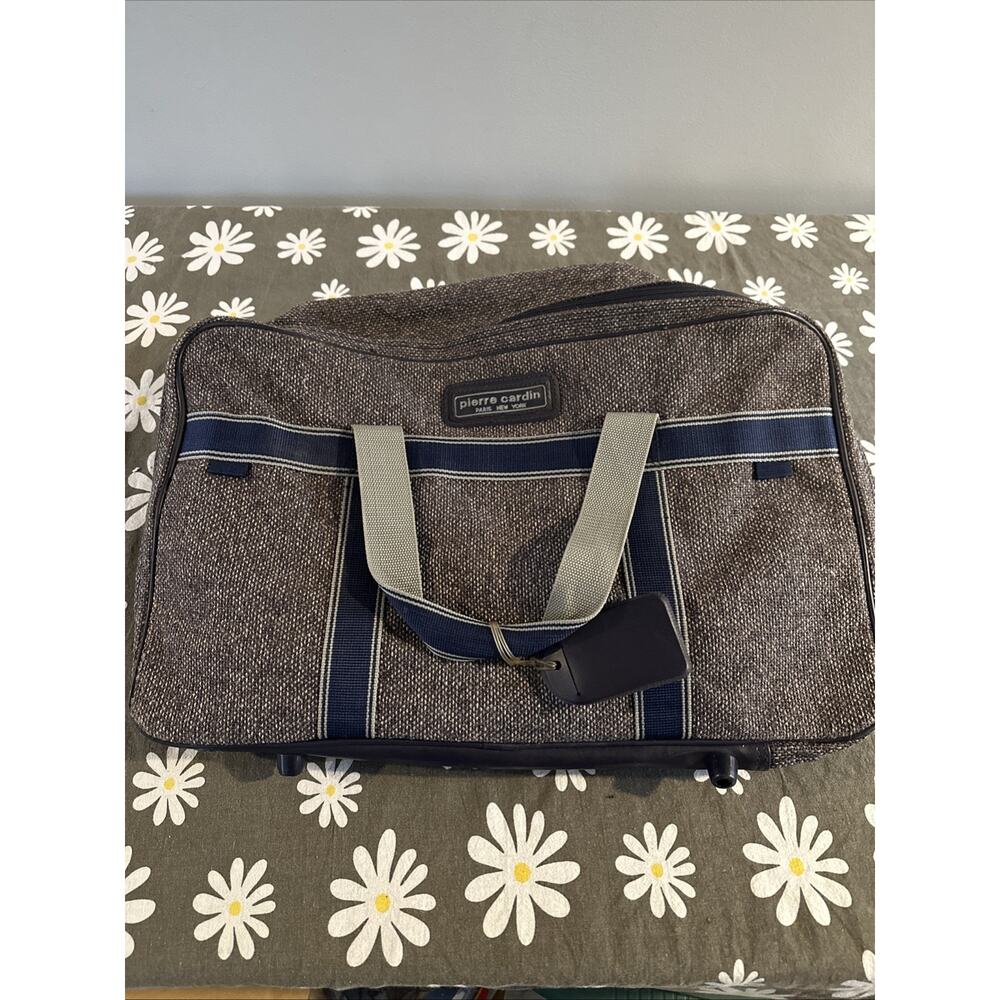 Pierre Cardin, Vintage Tweed Luggage 3 Piece Weekender Carry On Travel Bags
